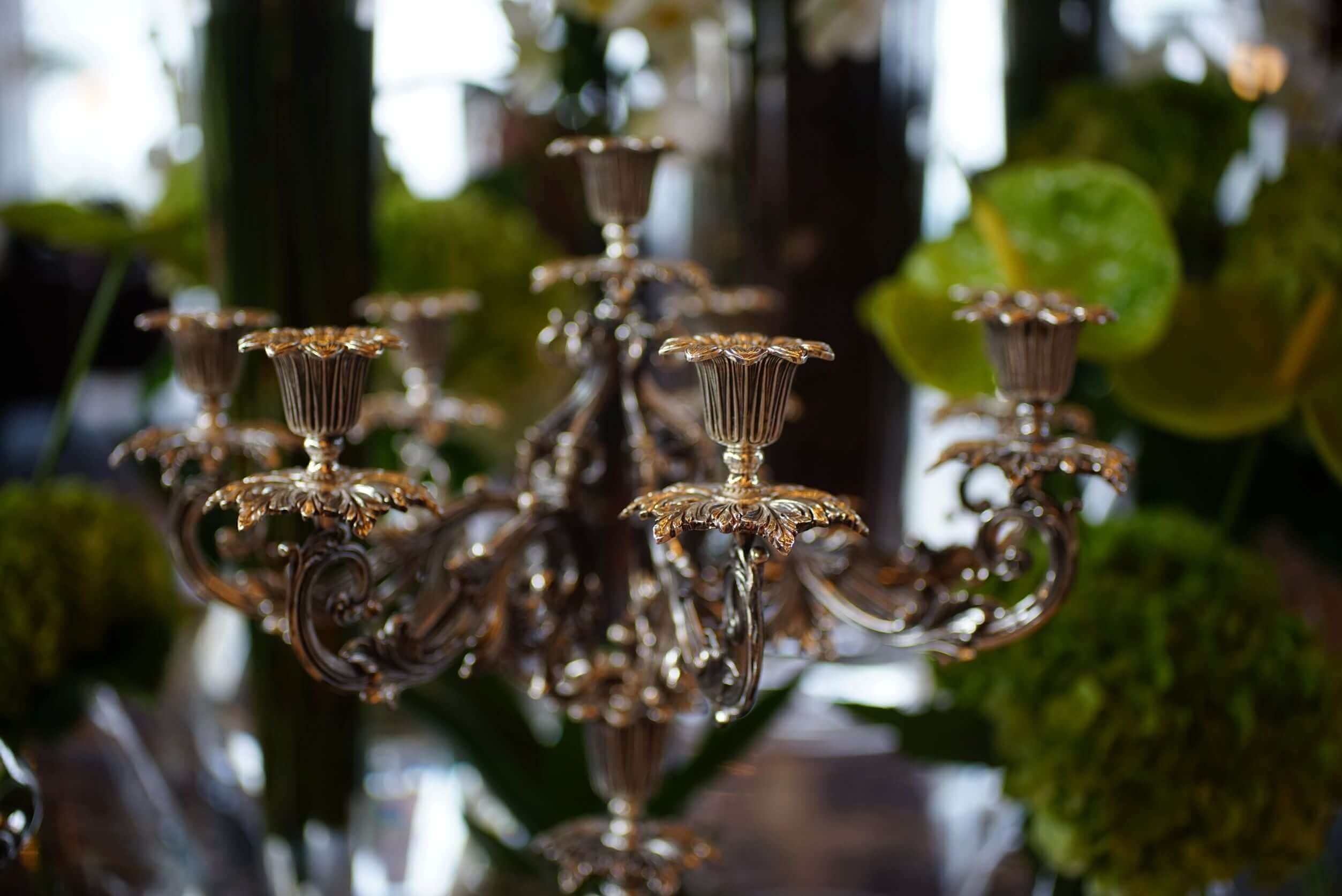 Silver Pampa Candelabra for Shabbat - Medium B - Piece By Zion Hadad
