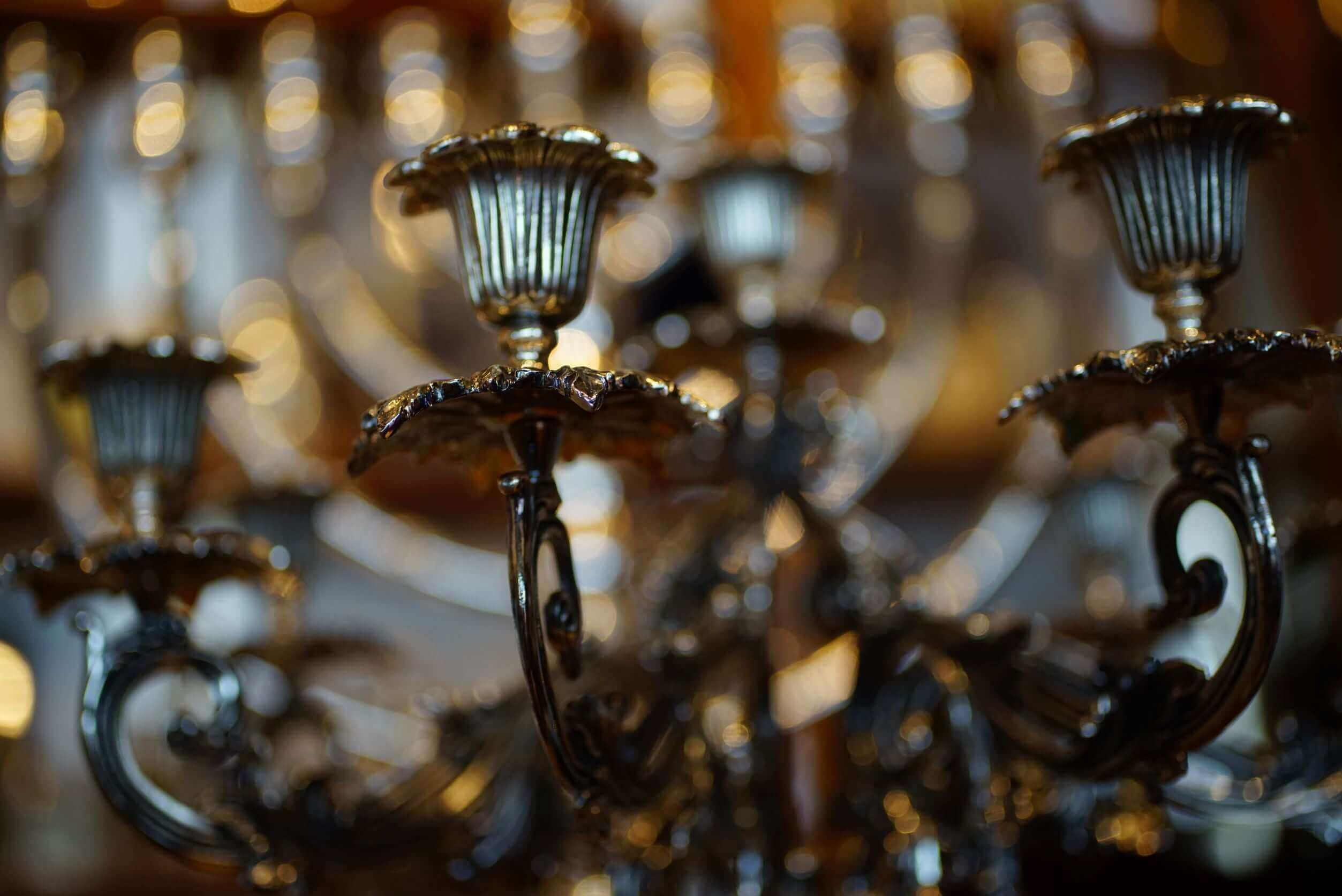 Silver Pampa Candelabra for Shabbat - Medium C - Piece By Zion Hadad