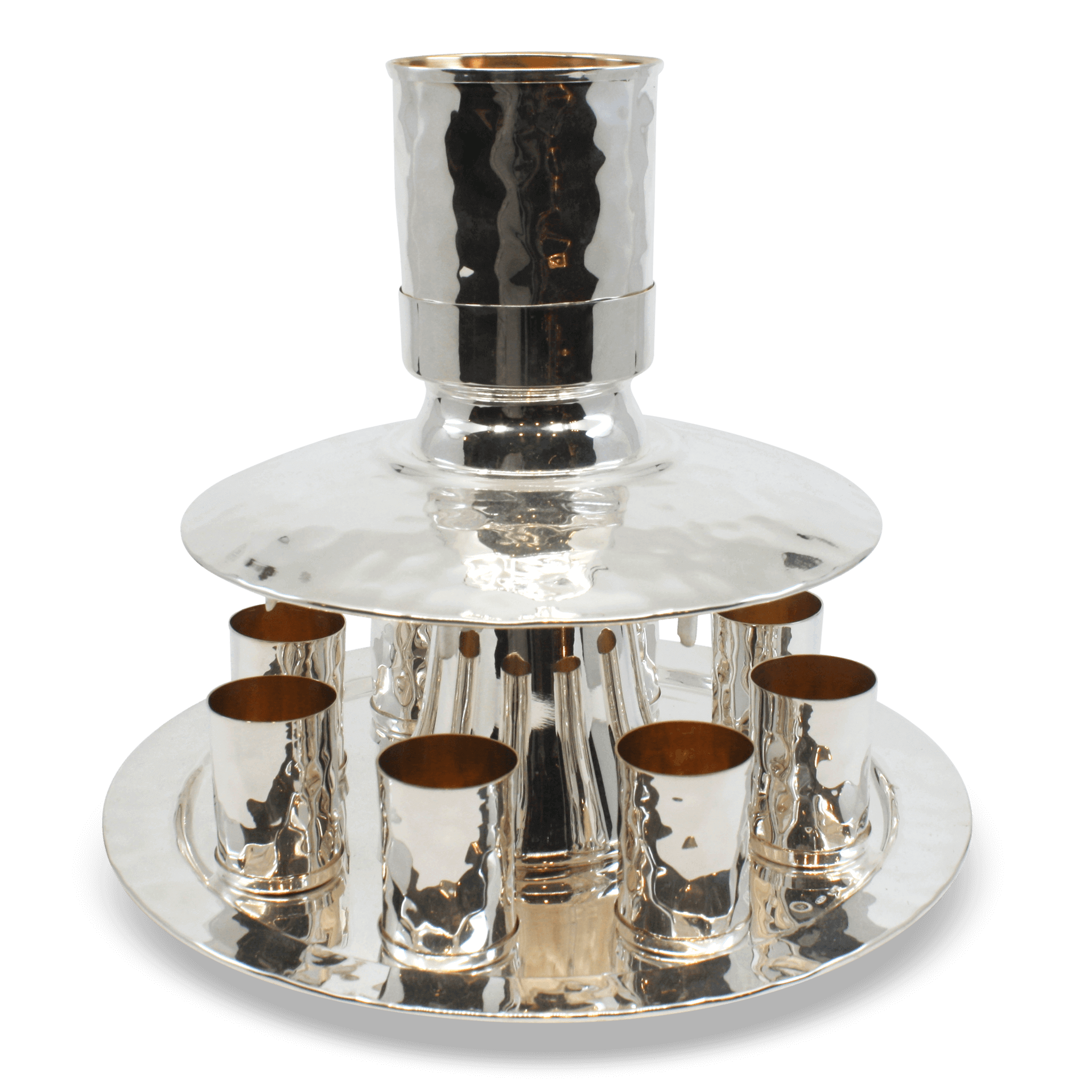 Softly hammered wine fountain for 8 - Piece By Zion Hadad