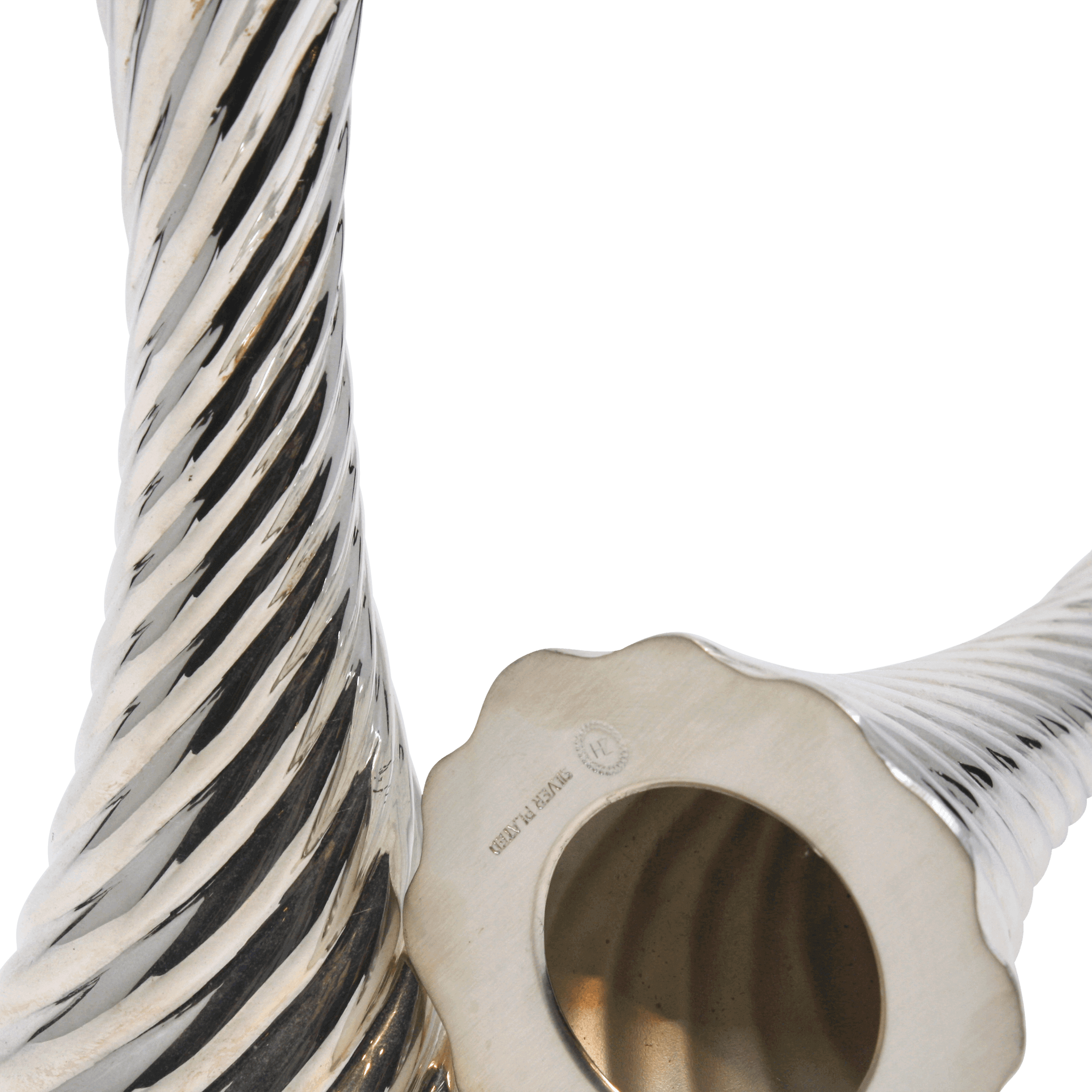 Spiral Silver Dalia Candlesticks A - Piece By Zion Hadad