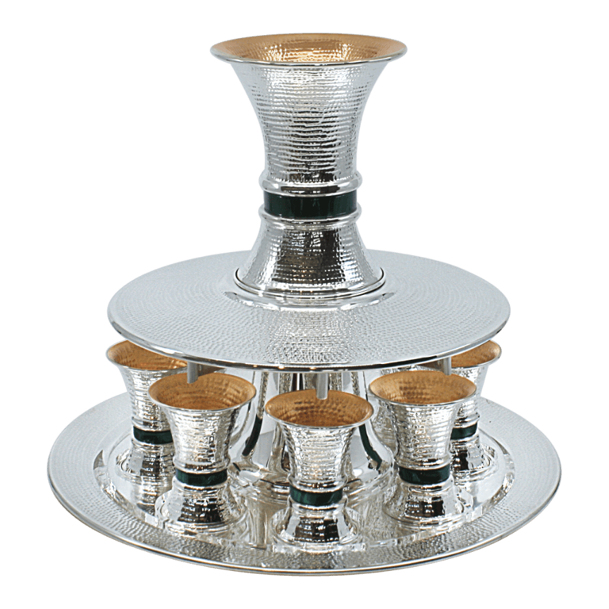 Spotted Malachite Kiddush Wine Fountain - Piece By Zion Hadad
