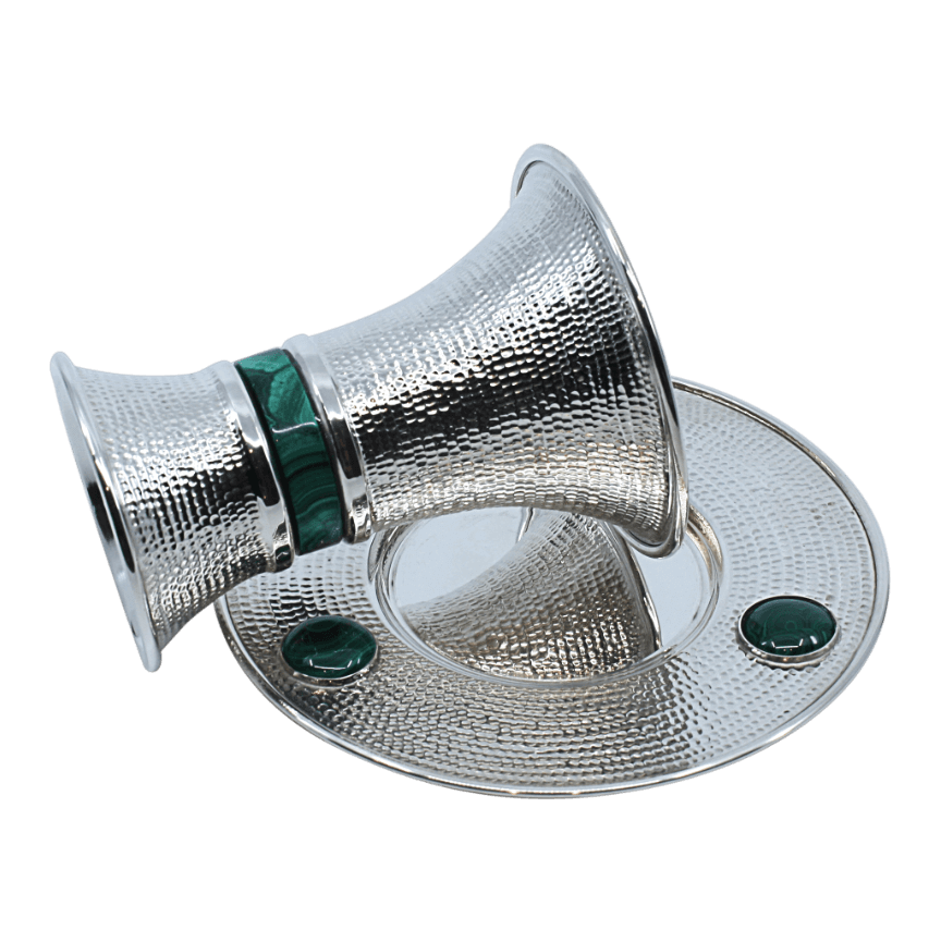 Spotted Modern Malachite Kiddush Cup - Piece By Zion Hadad