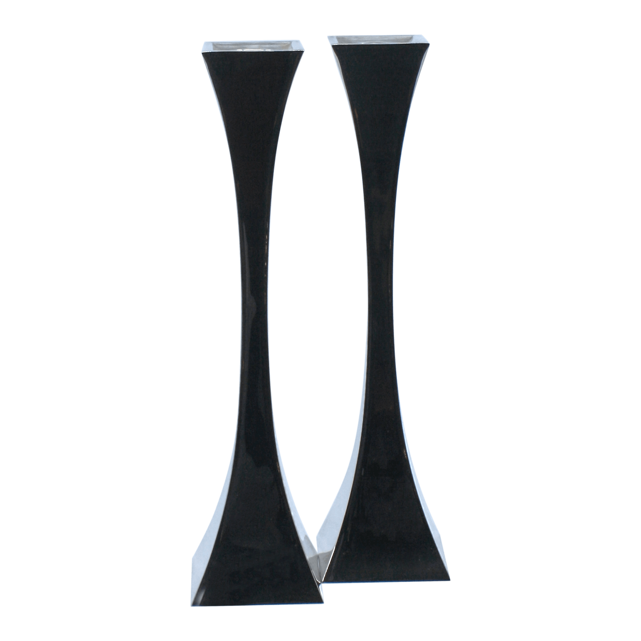 Squared Hourglass Shabbat Candlesticks - Piece By Zion Hadad