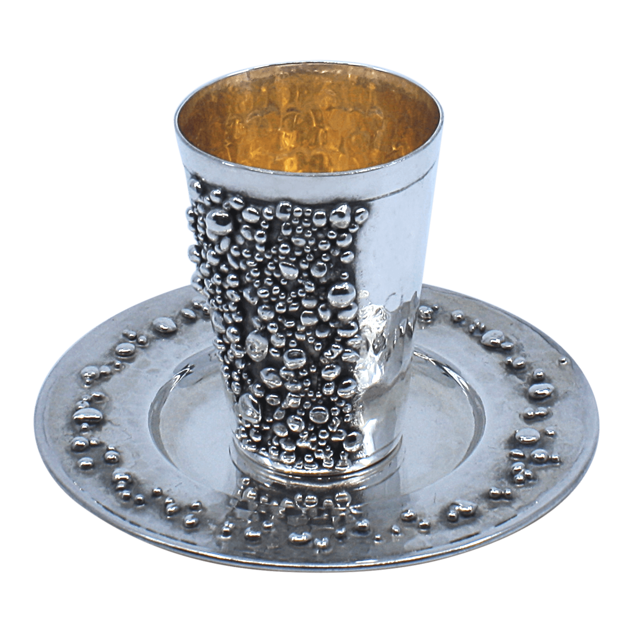 Sterling Silver Kiddush Cup and Plate 6906 at $860.00 - Piece By Zion Hadad