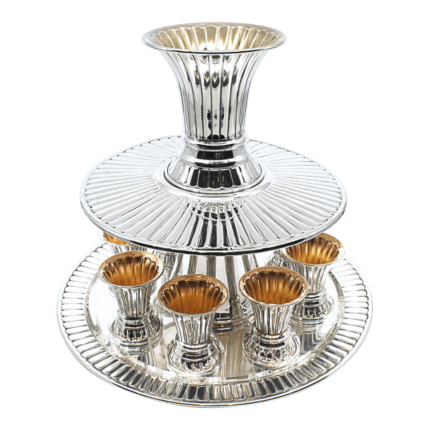 Striped Kiddush Wine Fountain 8 - Piece By Zion Hadad