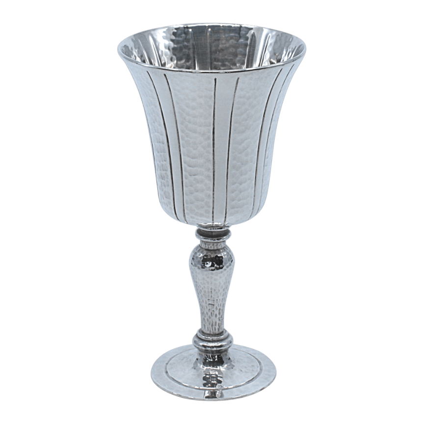 Striped Sterling Silver HL kiddush Cup - Piece By Zion Hadad