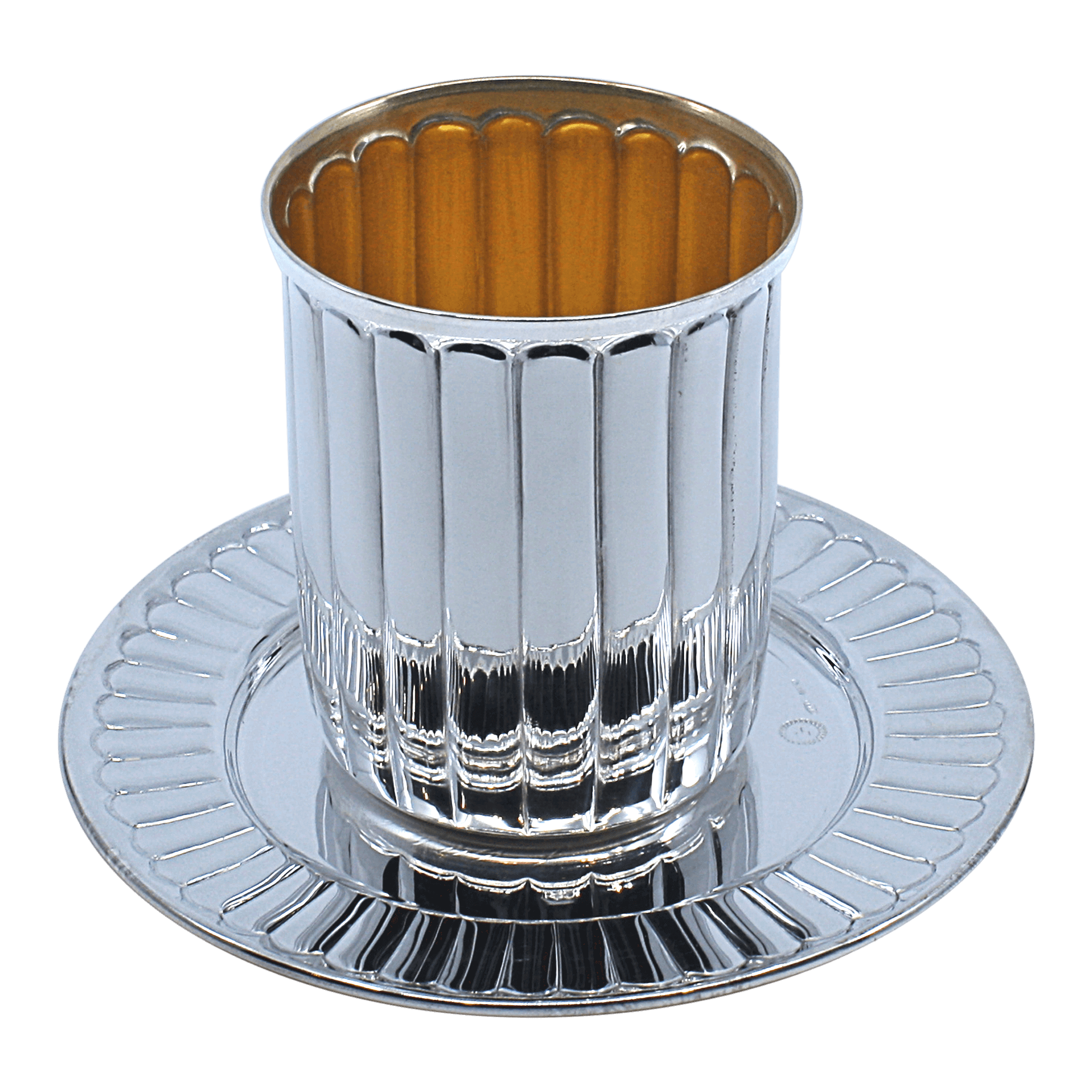 Stripes Silver Kiddush Cup - Piece By Zion Hadad