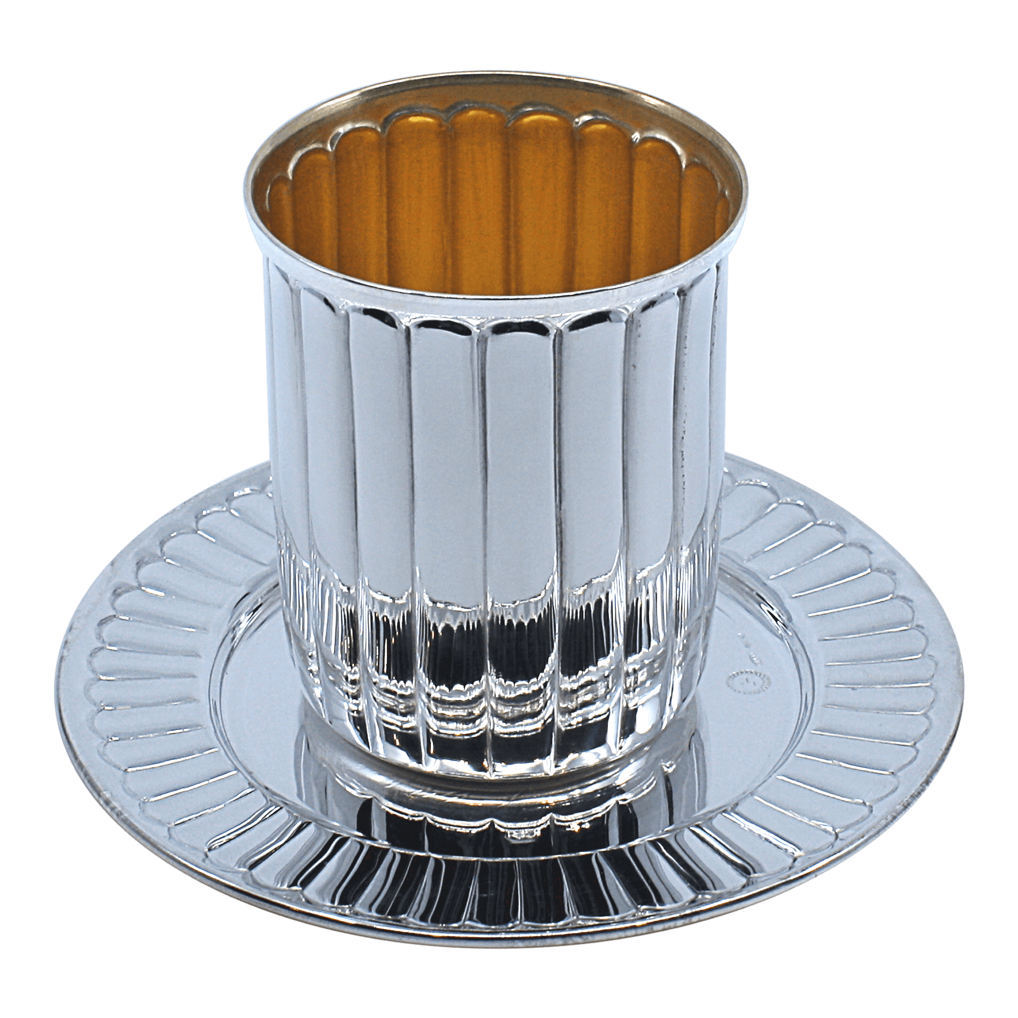 Stripes Silver Kiddush Cup - Piece By Zion Hadad
