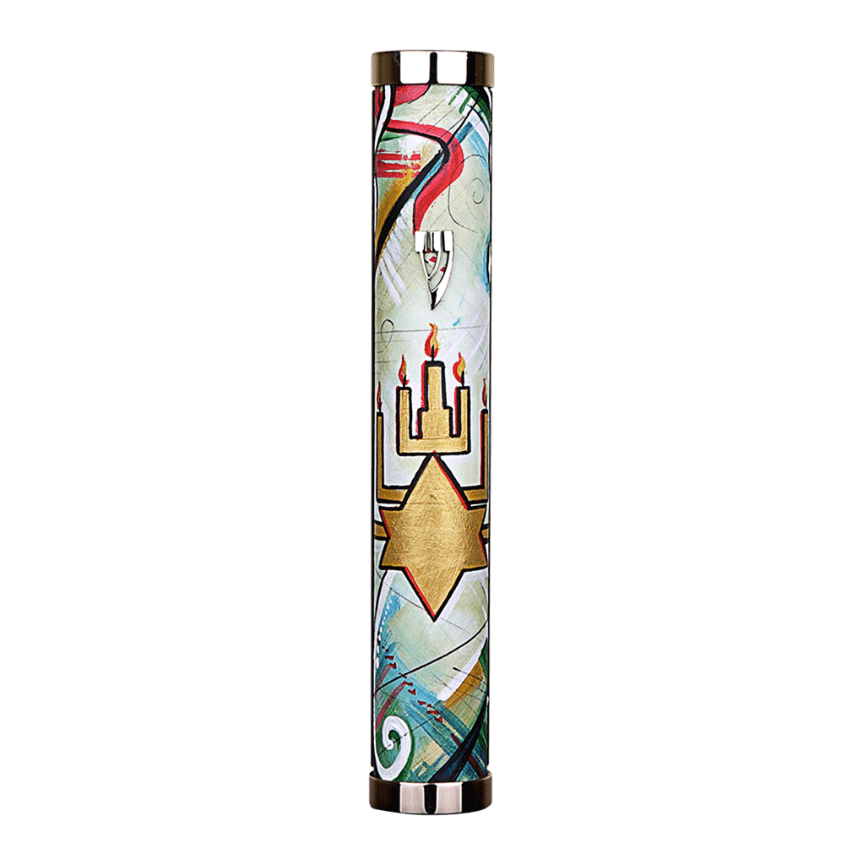 Uniquely Colorful Mezuzah A - Piece By Zion Hadad