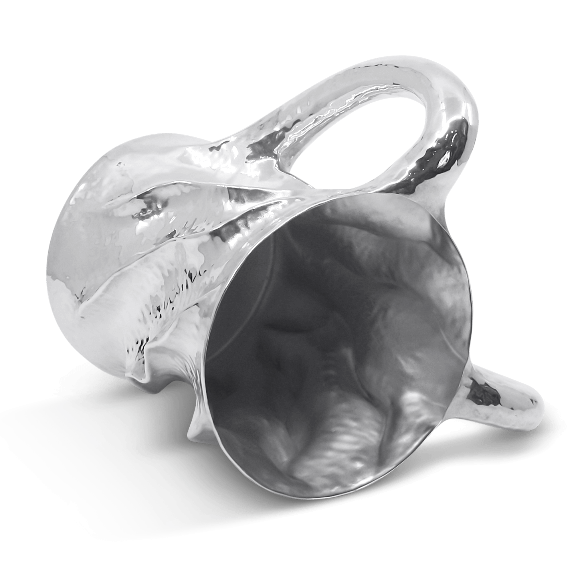 Artistic sterling silver netilat yadayim wash cup with sculptural flowing design Israeli Ashur 2