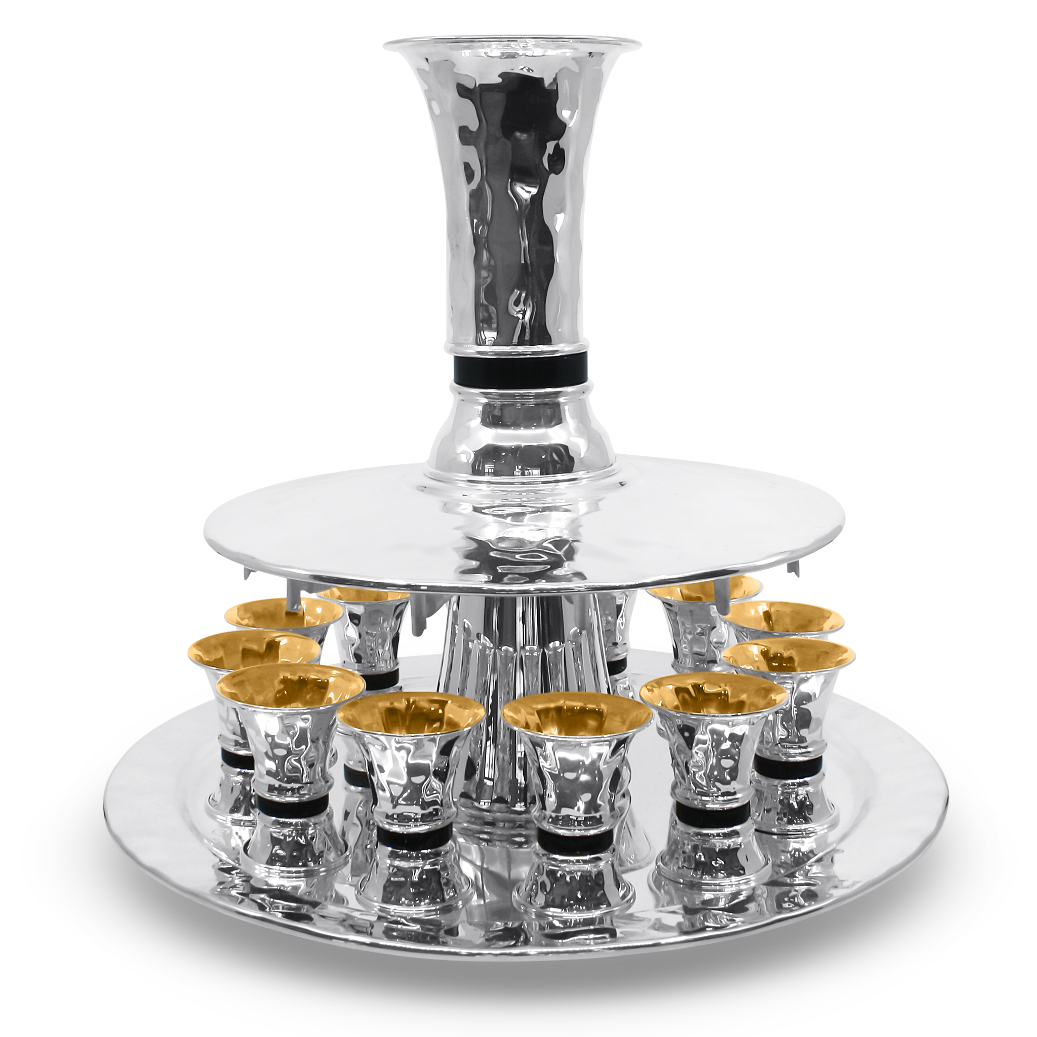 HAMMER KIDDUSH WINE FOUNTAIN WITH ONYX STONES