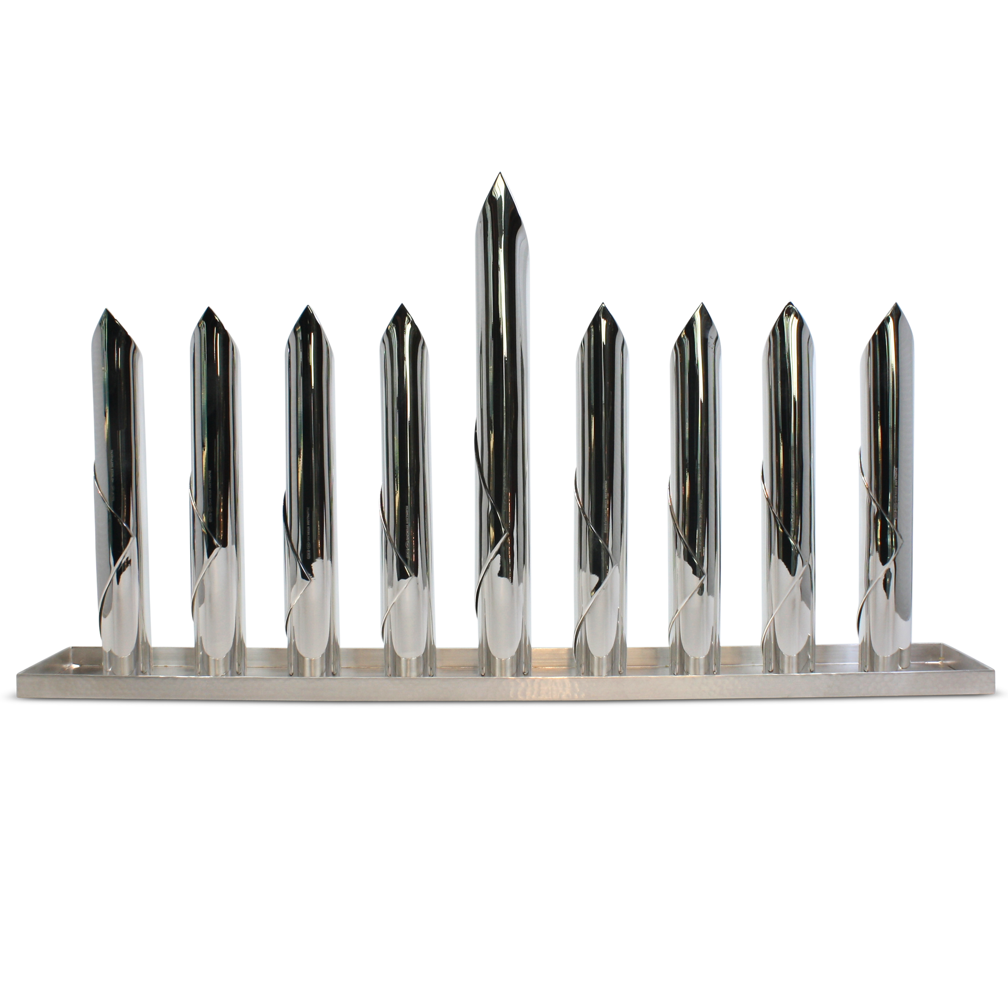 Modern Sterling Silver Hanukkah Menorah