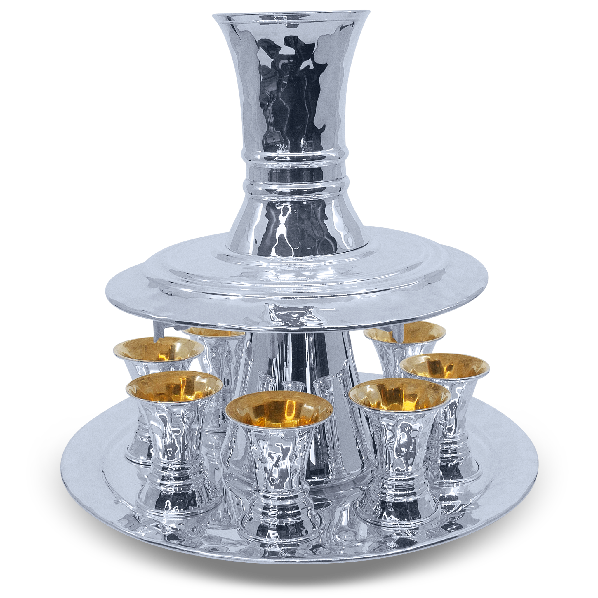 Modern shaped Hammered Wine Fountain - 8 Guests