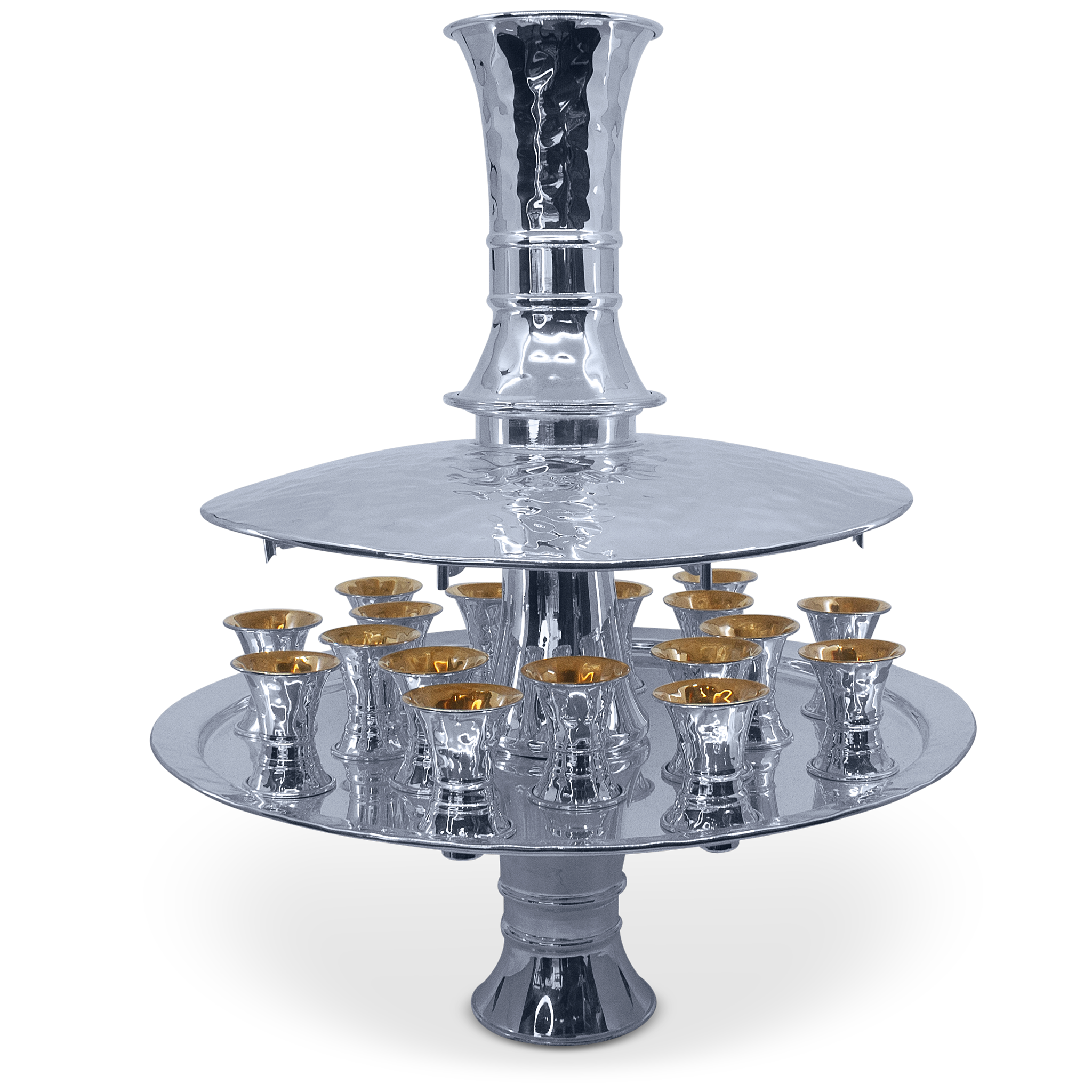 Modern shaped Hammered Wine Fountain - 18 Guests