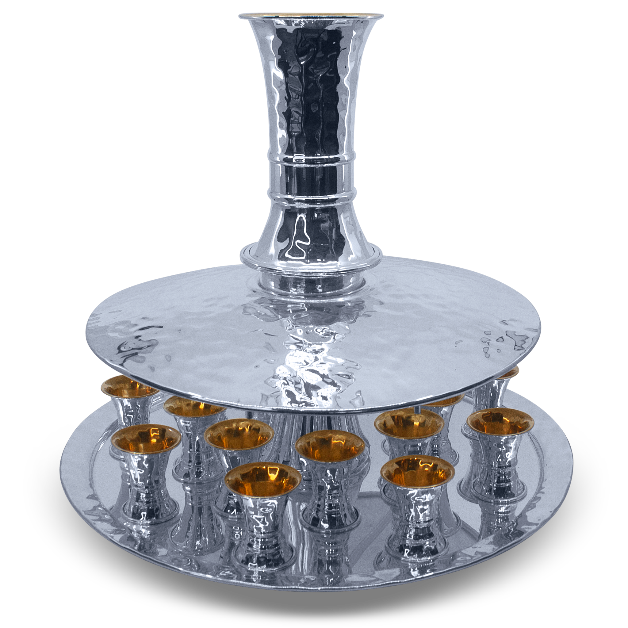 Modern shaped Hammered Wine Fountain - 18 Guests