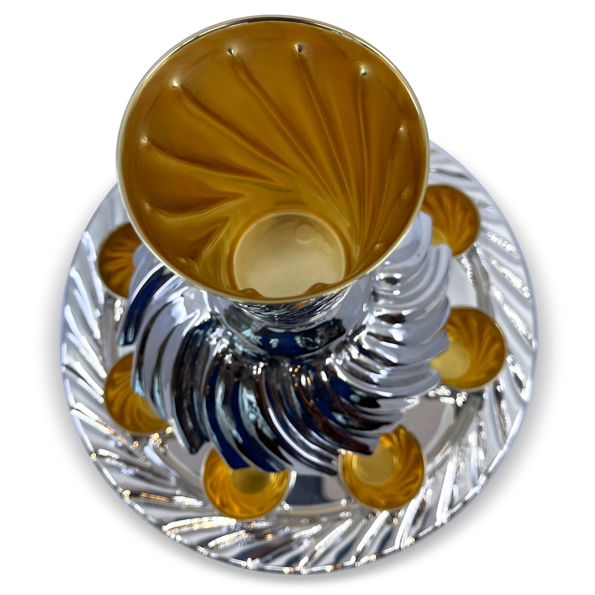 Silver Kiddush Fountain Spiral Collection - Piece By Zion Hadad