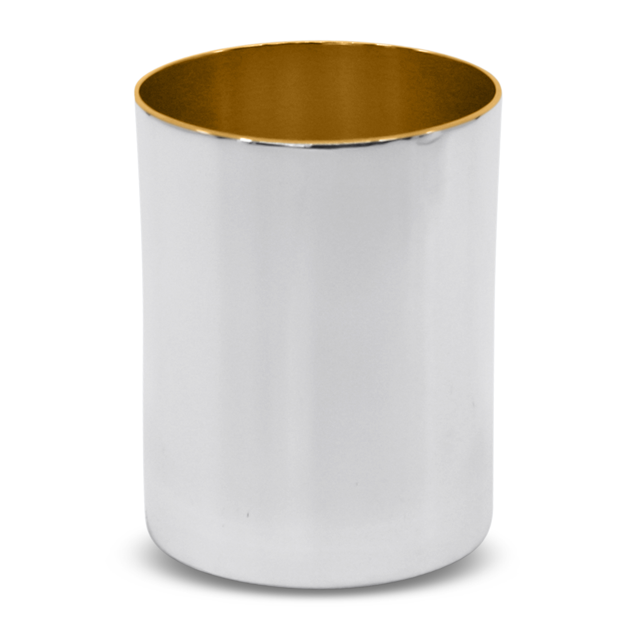 Sterling silver kiddush cup 86ml halachic shiur gold interior Italian
