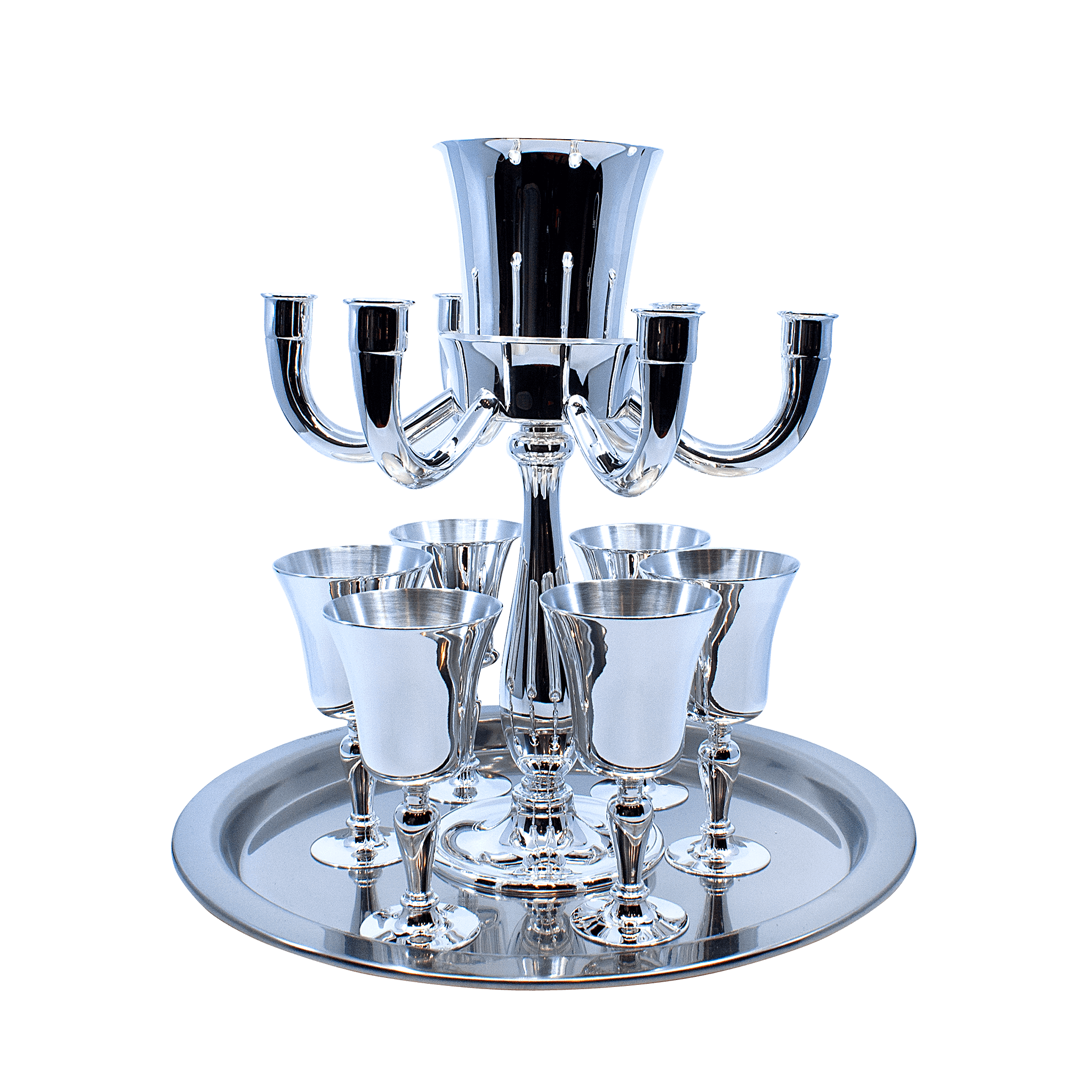 A Kiddush Fountain of Wine and Shabbat Candlesticks.A - Piece By Zion Hadad
