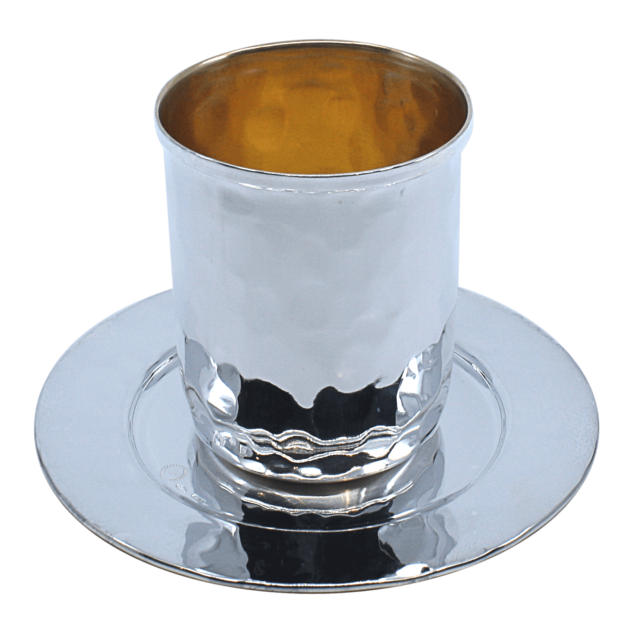 A straight sterling silver shabbat kiddush cup, a hammer - Piece By Zion Hadad