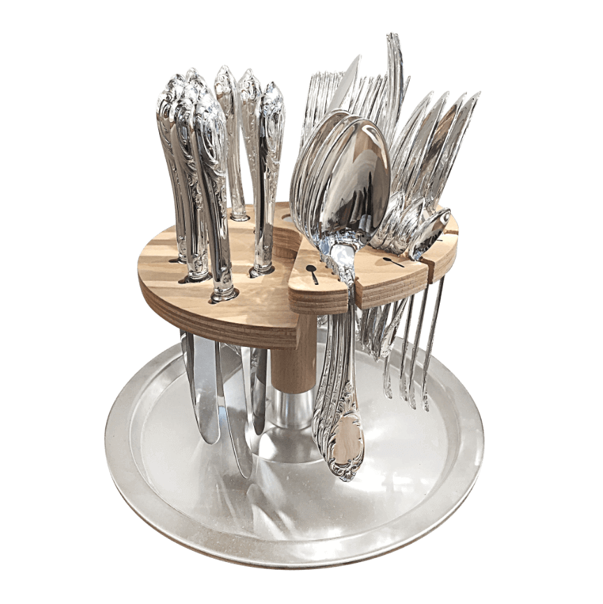 Augusta Silverware Set and Stand A - Piece By Zion Hadad