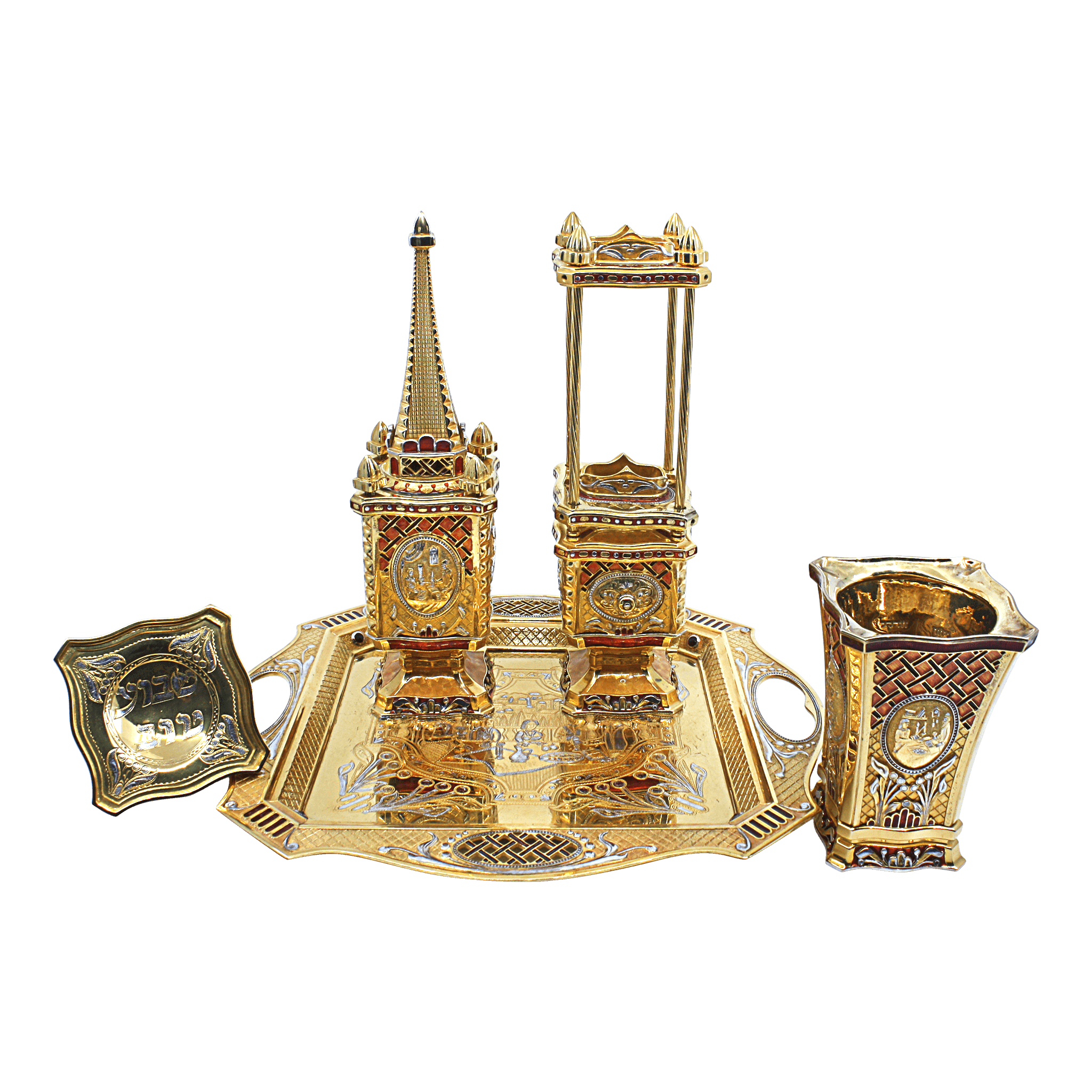 Golden Plated Silver Havdalah Set D - Piece By Zion Hadad