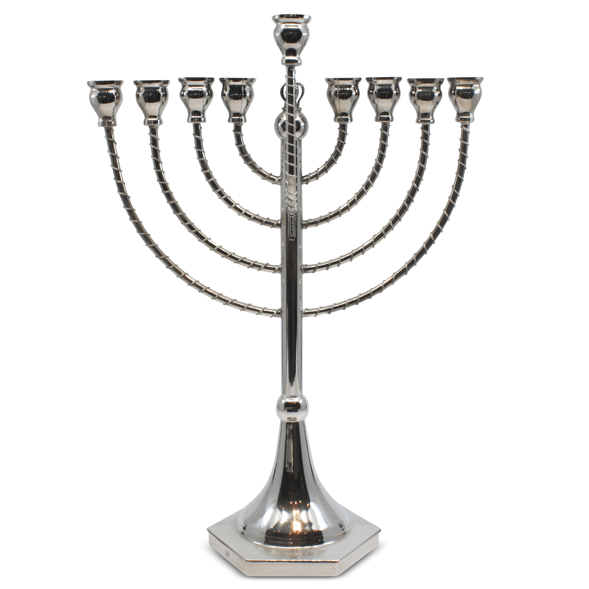 Leshem Modern and Traditional Silver Hanukkiah - Piece By Zion Hadad