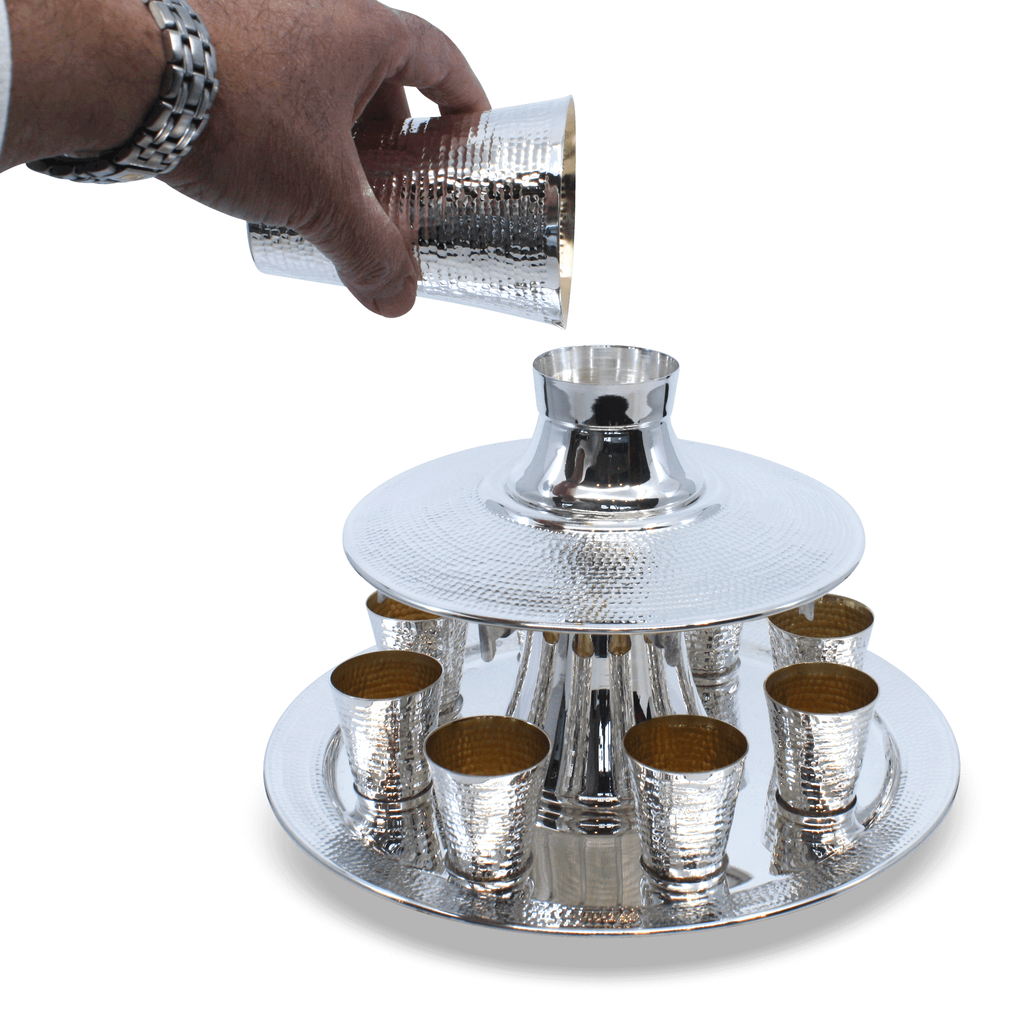 SPOTTED KIDDUSH FOUNTAIN FOR 8 A - Piece By Zion Hadad