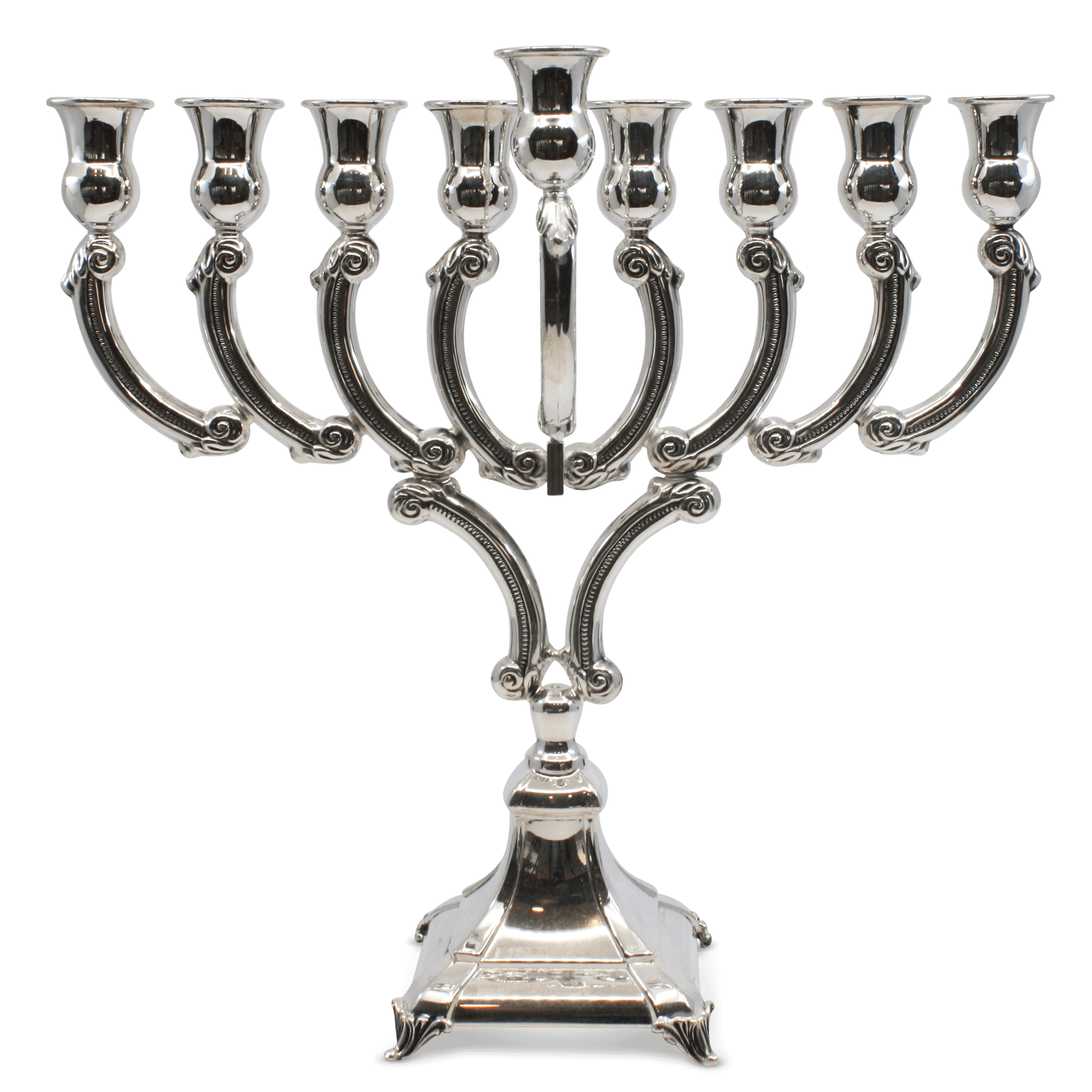 Sapir Silver Curved Branches Hanukkiah - Piece By Zion Hadad