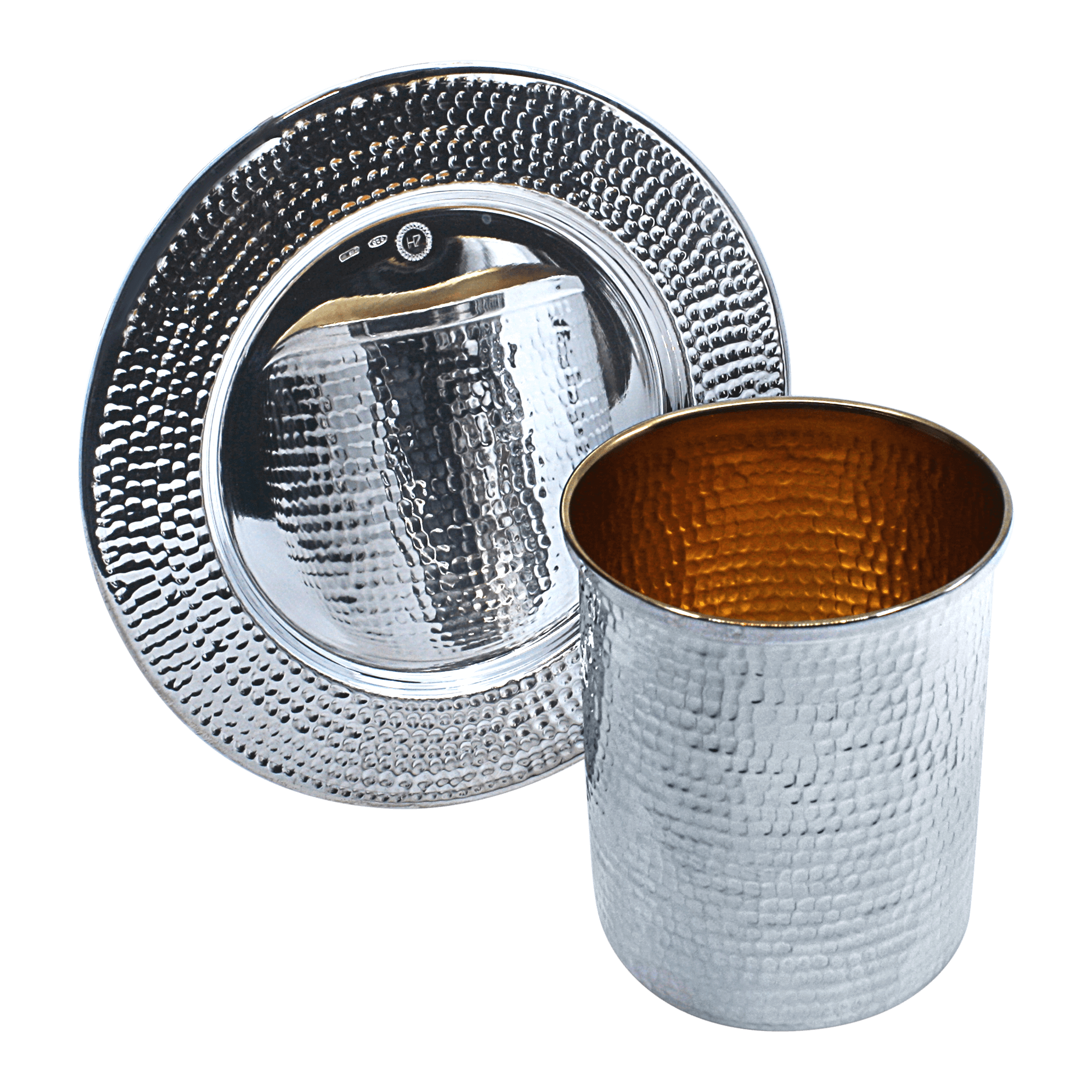 Straight Sterling Silver Kiddush cup, points - Piece By Zion Hadad