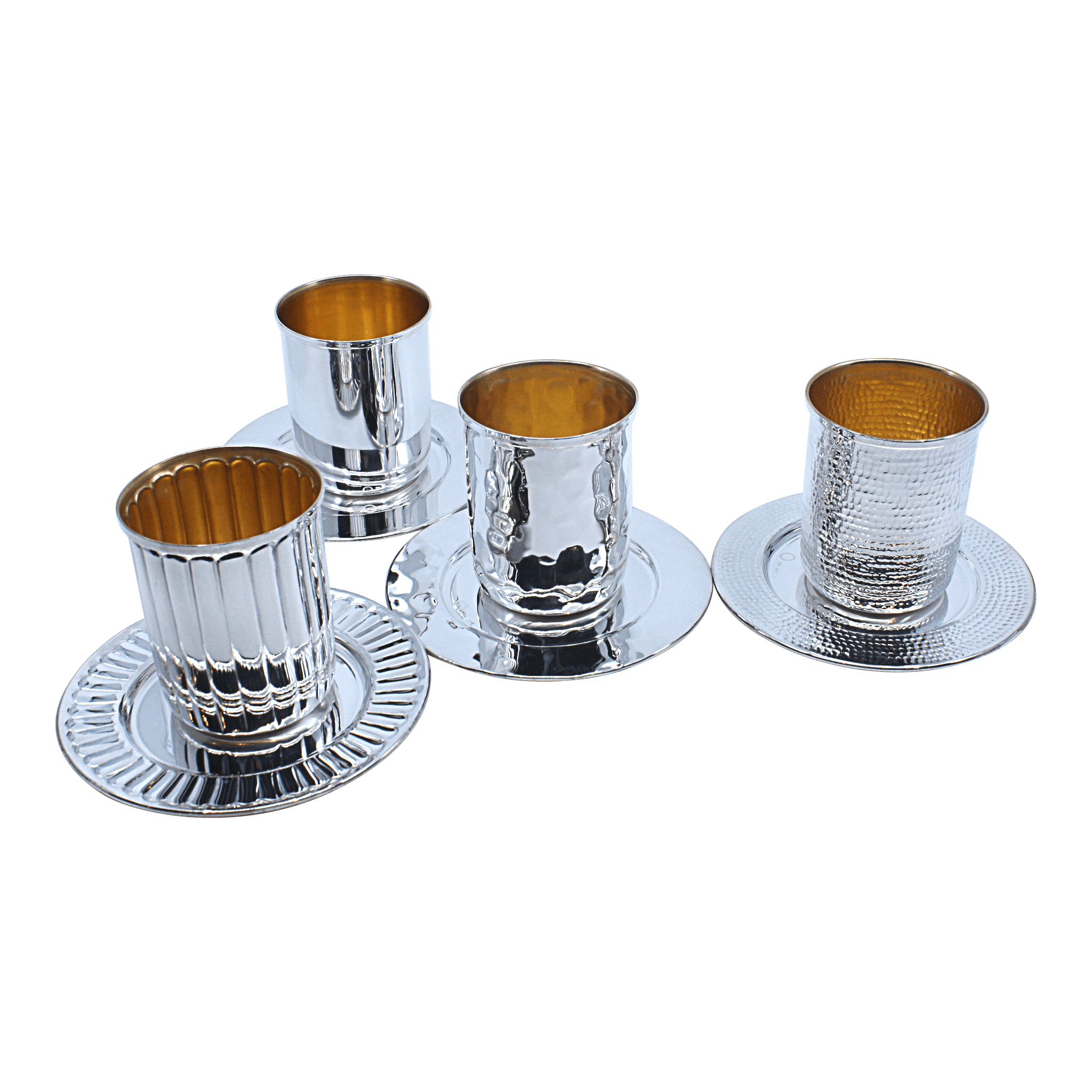Straight Sterling Silver Kiddush cup, points B - Piece By Zion Hadad