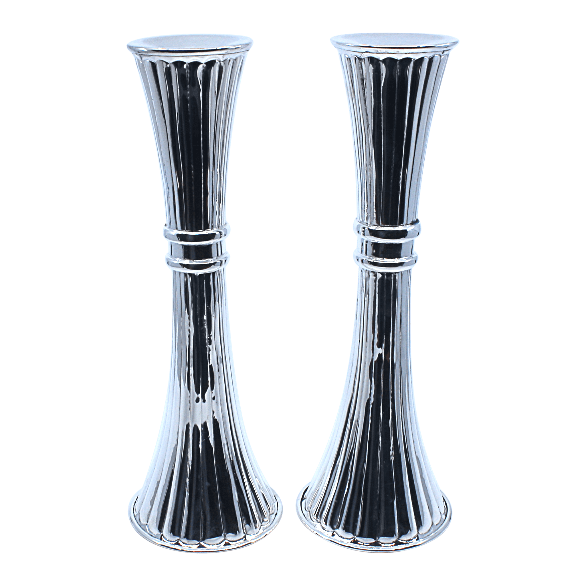 Striped Hourglass Shabbat Candlesticks A - Piece By Zion Hadad
